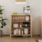 Mobiletto portaoggetti in vimini con ante e ripiani regolabili, Credenza moderna/Credenza da pranzo adatta per soggiorno, sala da pranzo