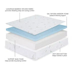 Materasso in memory foam 8/10IN in rayon di bambù, materasso traspirante a media rigidità, materasso allevia pressione per casa, hotel