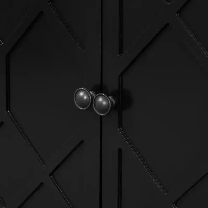 Consolle geometrica per ingresso con ante a motivo poligonale, Consolle moderna con ripiano inferiore