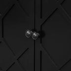 Consolle geometrica per ingresso con ante a motivo poligonale, Consolle moderna con ripiano inferiore