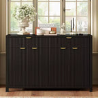 Credenza Moderna con Motivo a Onde, Mobile Versatile con Scanalature, Dispensa da Cucina con Cassetti e Ripiani Regolabili per Cucina, Sala da Pranzo
