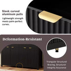 Credenza Moderna con Motivo a Onde, Mobile Versatile con Scanalature, Dispensa da Cucina con Cassetti e Ripiani Regolabili per Cucina, Sala da Pranzo