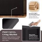 Credenza Moderna con Motivo a Onde, Mobile Versatile con Scanalature, Dispensa da Cucina con Cassetti e Ripiani Regolabili per Cucina, Sala da Pranzo
