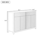 Credenza Moderna con Motivo a Onde, Mobile Versatile con Scanalature, Dispensa da Cucina con Cassetti e Ripiani Regolabili per Cucina, Sala da Pranzo
