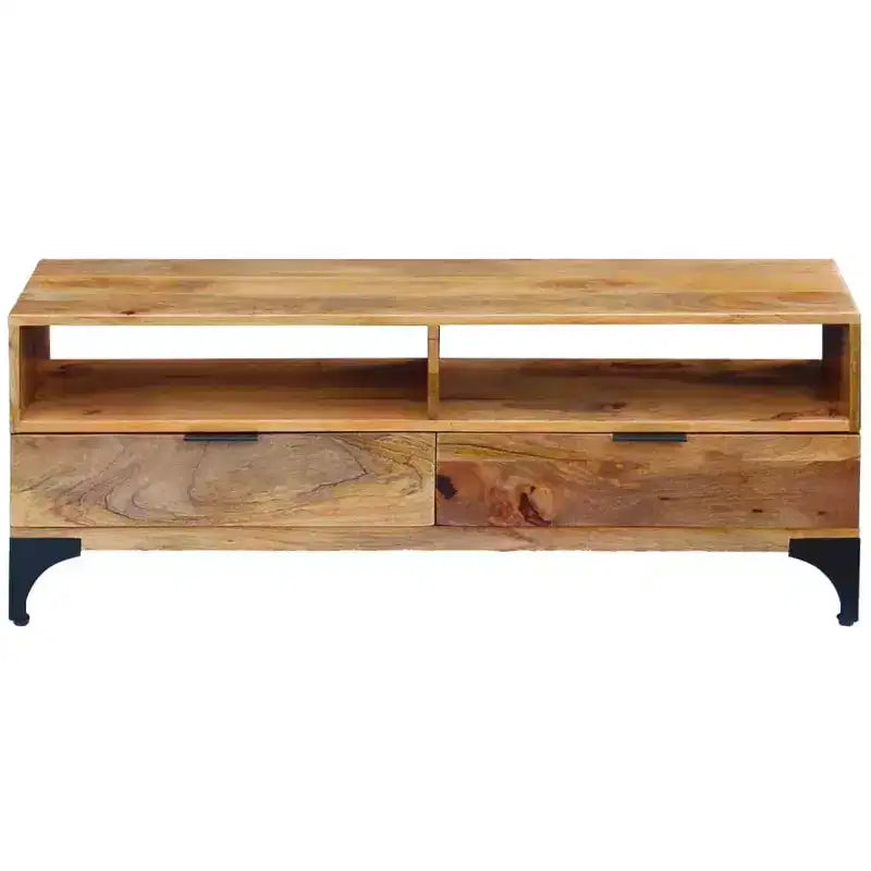 vidaXL TV Stand/Sideboard/Table - Scandinavian and Farmhouse Style, Handmade Wooden TV Cabinet with Drawers and Compartments, Brown; 47.2x13.8x17.7