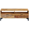 vidaXL TV Stand/Sideboard/Table - Scandinavian and Farmhouse Style, Handmade Wooden TV Cabinet with Drawers and Compartments, Brown; 47.2x13.8x17.7