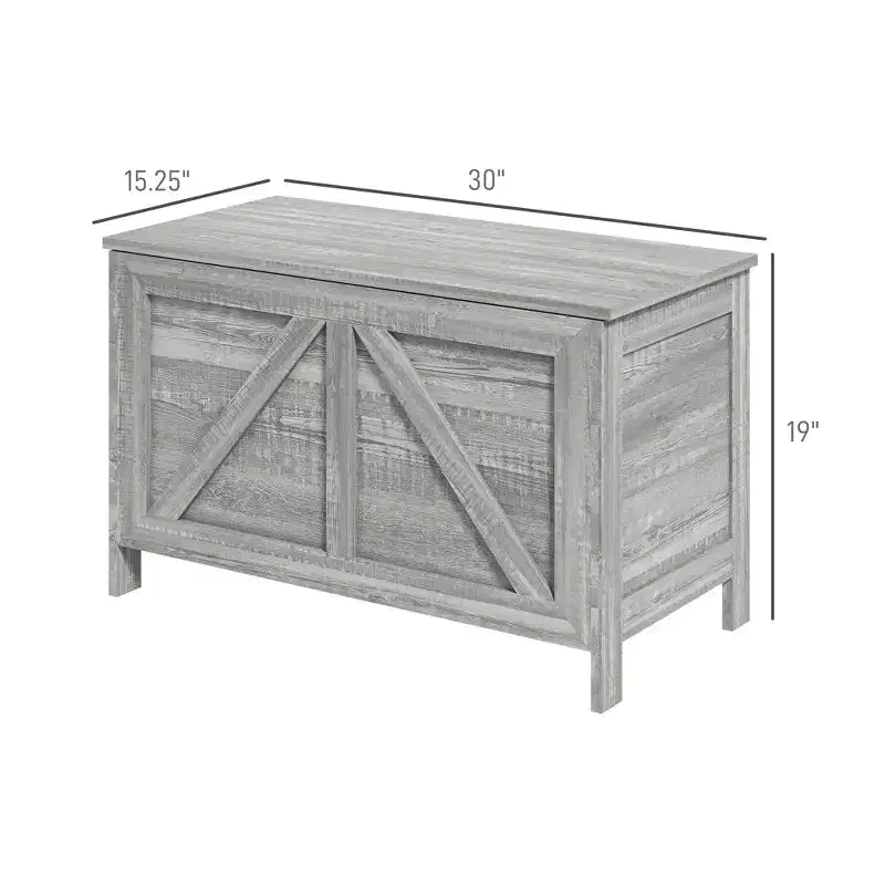 Baule Contenitore, Cassapanca Organizer in Stile Rustico con Coperchio a Sollevamento e Cerniera di Sicurezza, per Camera da Letto, Ingresso, Soggiorno
