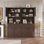 Dispensa alta da cucina, Mobile dispensa da 178 cm con ripiano, Mobili da cucina con ante e cassetto a scanalature, Credenza indipendente