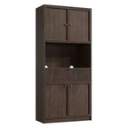 Dispensa alta da cucina, Mobile dispensa da 178 cm con ripiano, Mobili da cucina con ante e cassetto a scanalature, Credenza indipendente