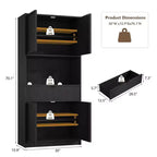 Dispensa alta da cucina, Mobile dispensa da 178 cm con ripiano, Mobili da cucina con ante e cassetto a scanalature, Credenza indipendente