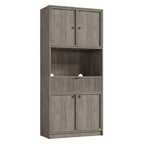Dispensa alta da cucina, Mobile dispensa da 178 cm con ripiano, Mobili da cucina con ante e cassetto a scanalature, Credenza indipendente