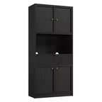 Dispensa alta da cucina, Mobile dispensa da 178 cm con ripiano, Mobili da cucina con ante e cassetto a scanalature, Credenza indipendente