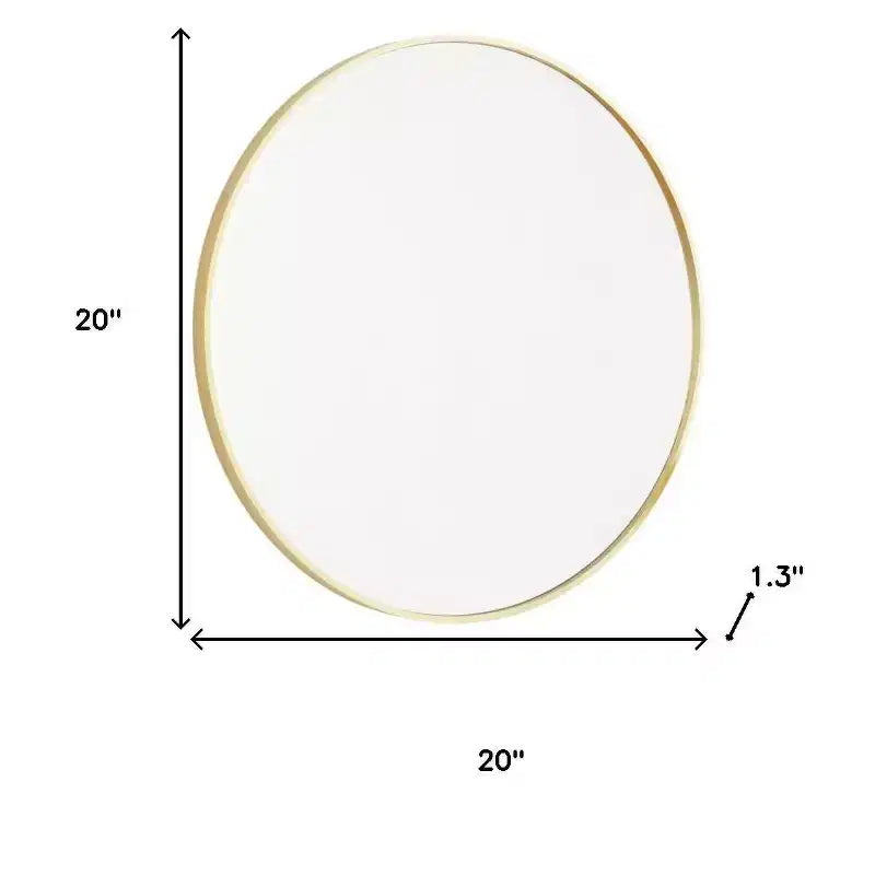 Specchio da bagno con cornice rotonda in metallo dorato da 20 pollici