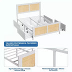 Struttura letto in rattan bohémien con testiera