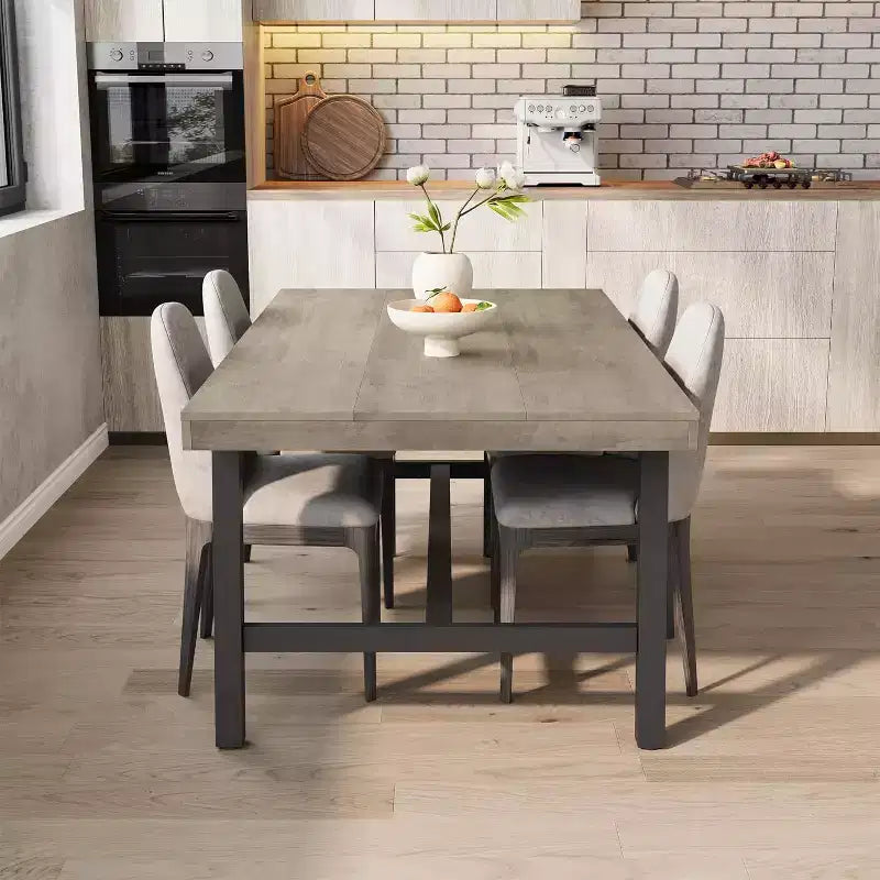 Tavolo da Pranzo Industriale 70,87" per 6-8 Persone, Tavolo da Pranzo Rettangolare con Gambe in Metallo, Tavolo Lungo da Cucina in Legno