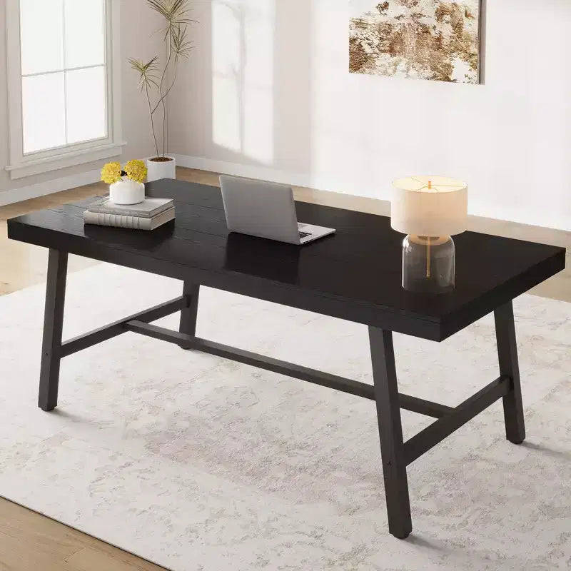 Tavolo da Pranzo Industriale 70,87" per 6-8 Persone, Tavolo da Pranzo Rettangolare con Gambe in Metallo, Tavolo Lungo da Cucina in Legno