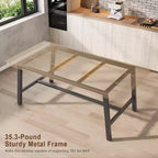 Tavolo da Pranzo Industriale 70,87" per 6-8 Persone, Tavolo da Pranzo Rettangolare con Gambe in Metallo, Tavolo Lungo da Cucina in Legno