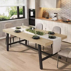 Tavolo da Pranzo Industriale 70,87" per 6-8 Persone, Tavolo da Pranzo Rettangolare con Gambe in Metallo, Tavolo Lungo da Cucina in Legno