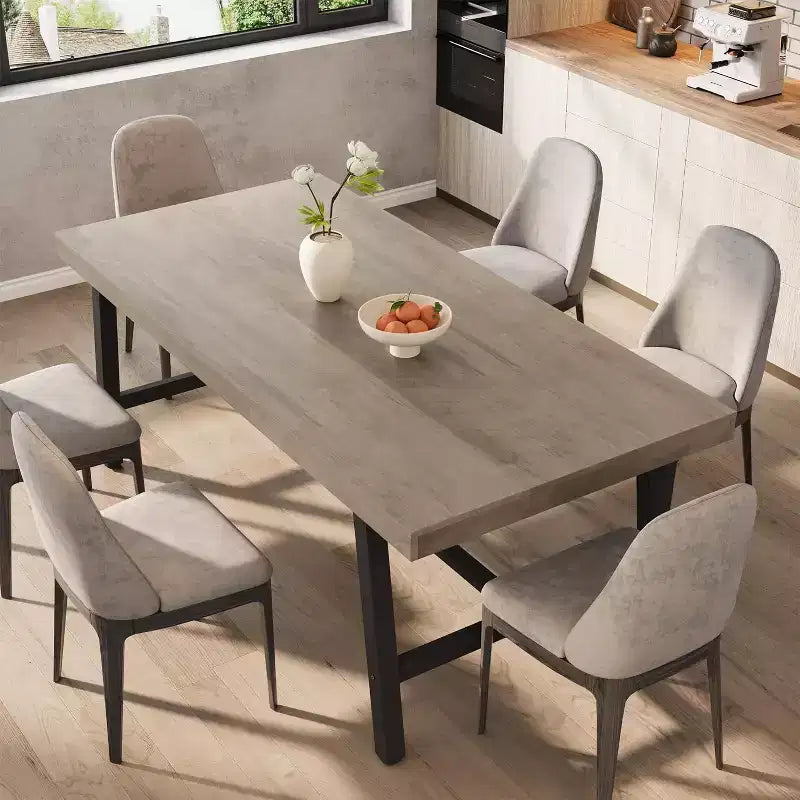 Tavolo da Pranzo Industriale 70,87" per 6-8 Persone, Tavolo da Pranzo Rettangolare con Gambe in Metallo, Tavolo Lungo da Cucina in Legno