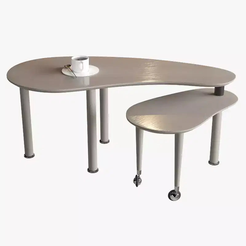 Tavolino da caffè girevole a 360° con ripiano a 2 livelli in MDF