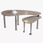 Tavolino da caffè girevole a 360° con ripiano a 2 livelli in MDF