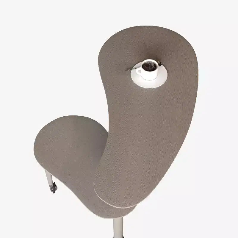 Tavolino da caffè girevole a 360° con ripiano a 2 livelli in MDF