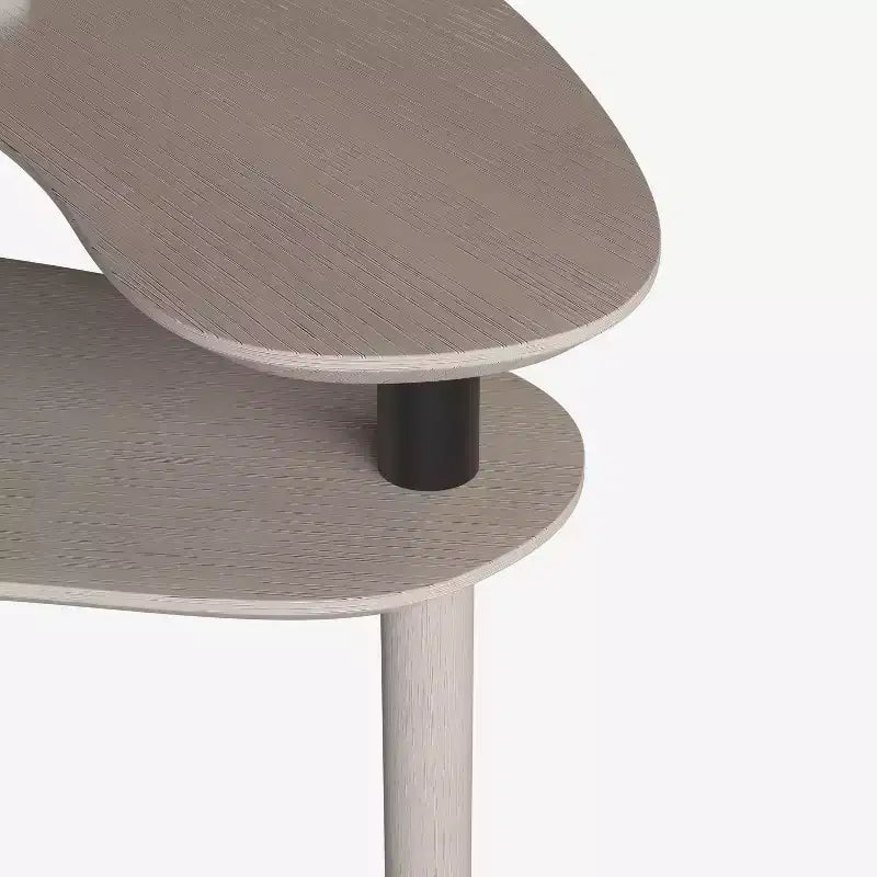 Tavolino da caffè girevole a 360° con ripiano a 2 livelli in MDF