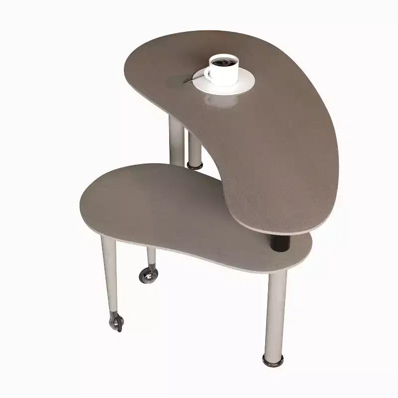 Tavolino da caffè girevole a 360° con ripiano a 2 livelli in MDF