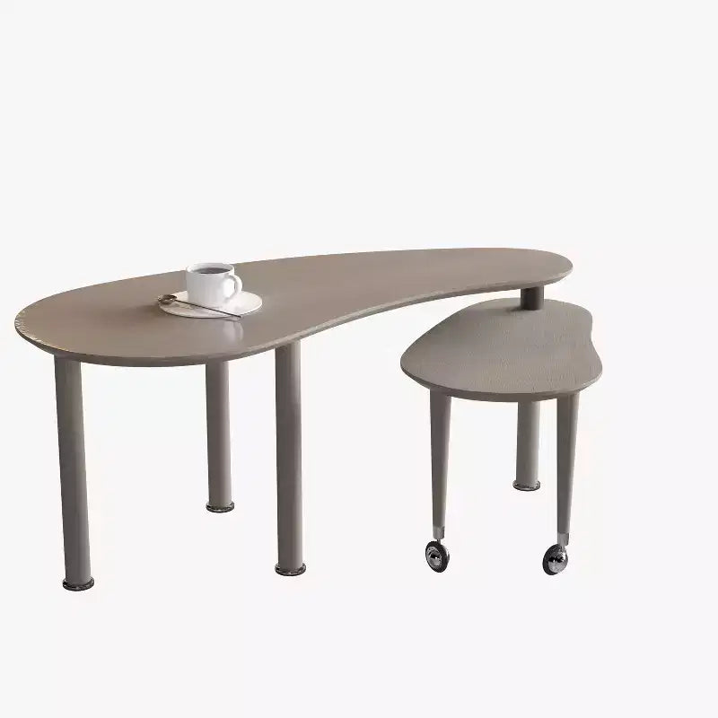 Tavolino da caffè girevole a 360° con ripiano a 2 livelli in MDF