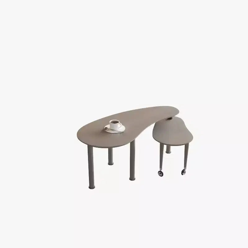 Tavolino da caffè girevole a 360° con ripiano a 2 livelli in MDF