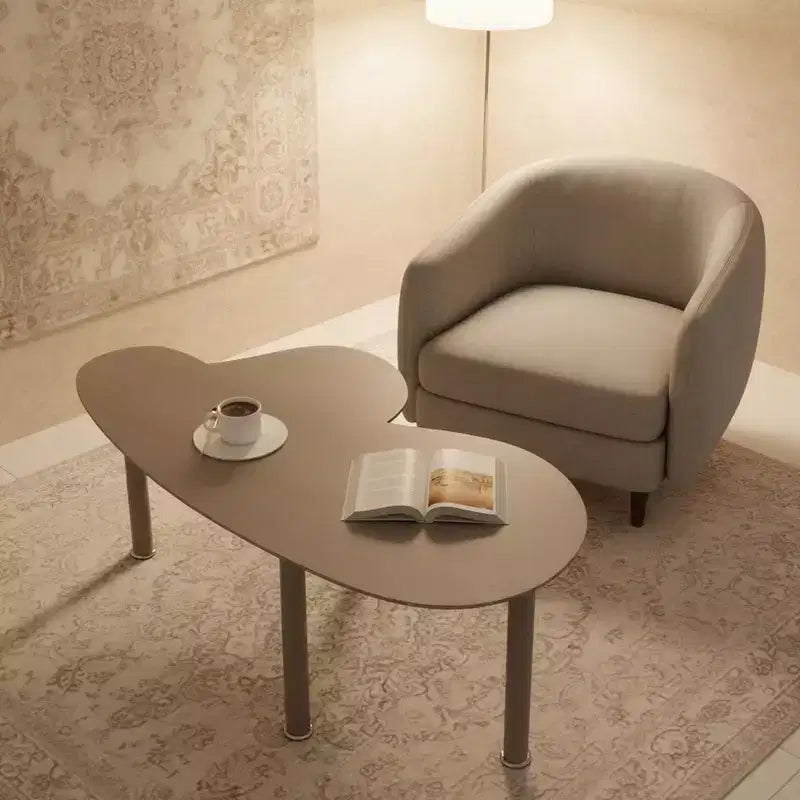Tavolino da caffè girevole a 360° con ripiano a 2 livelli in MDF