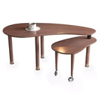 Tavolino da caffè girevole a 360° con ripiano a 2 livelli in MDF