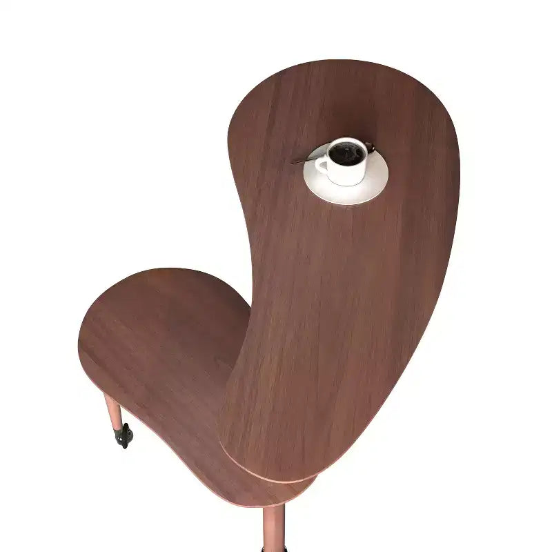 Tavolino da caffè girevole a 360° con ripiano a 2 livelli in MDF
