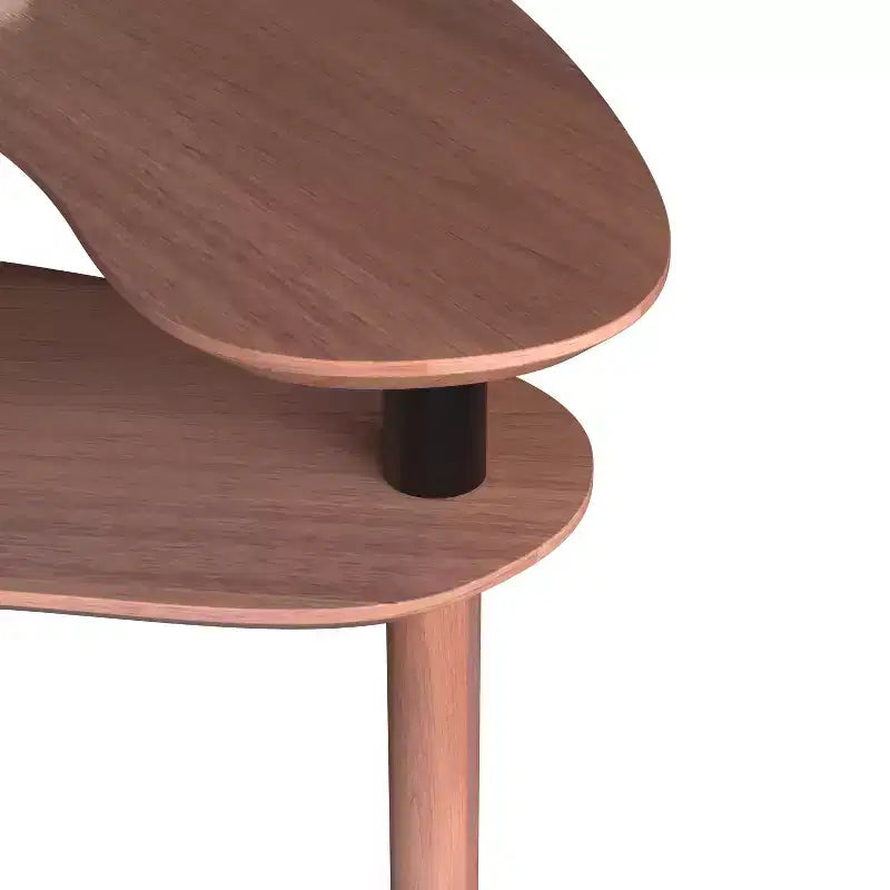 Tavolino da caffè girevole a 360° con ripiano a 2 livelli in MDF