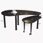 Tavolino da caffè girevole a 360° con ripiano a 2 livelli in MDF