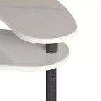 Tavolino da caffè girevole a 360° con ripiano a 2 livelli in MDF
