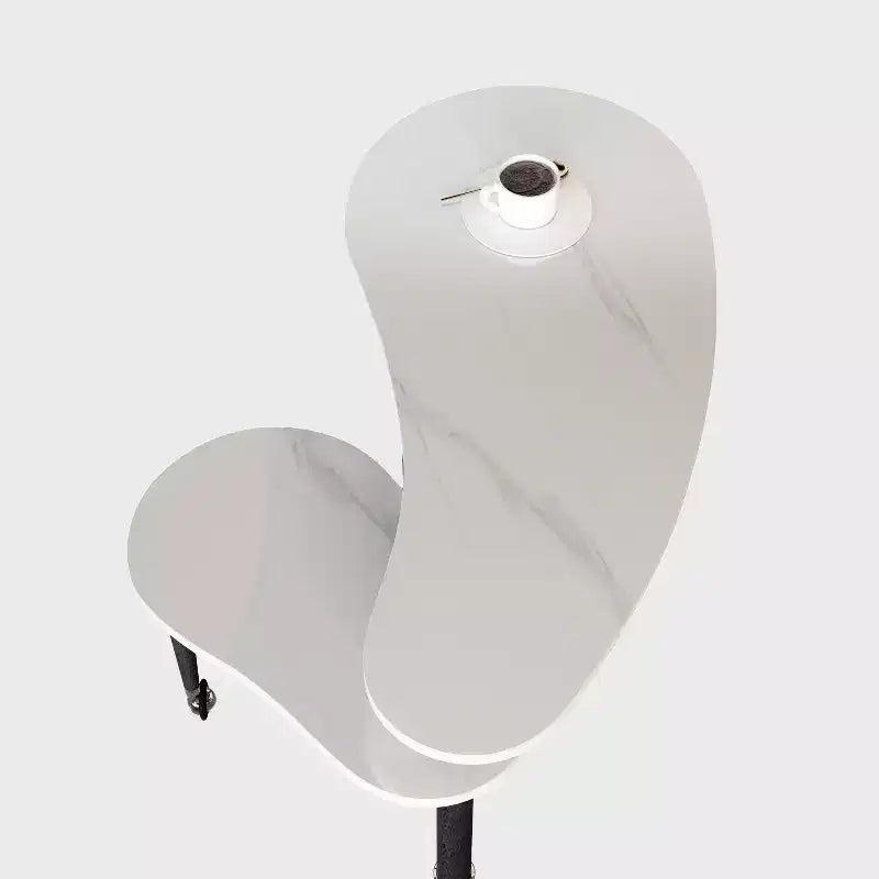 Tavolino da caffè girevole a 360° con ripiano a 2 livelli in MDF