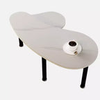 Tavolino da caffè girevole a 360° con ripiano a 2 livelli in MDF