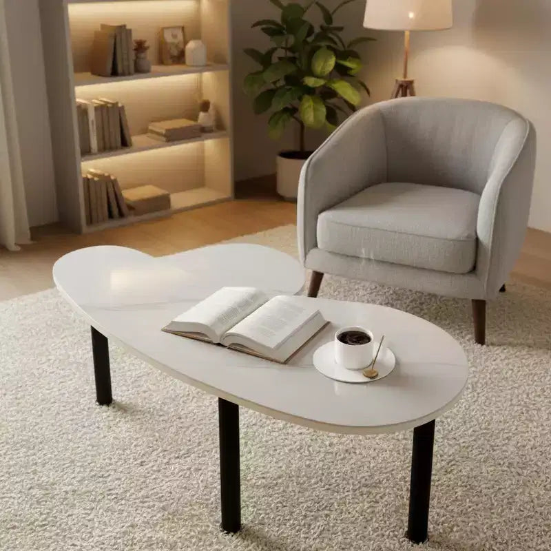Tavolino da caffè girevole a 360° con ripiano a 2 livelli in MDF