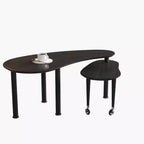 Tavolino da caffè girevole a 360° con ripiano a 2 livelli in MDF