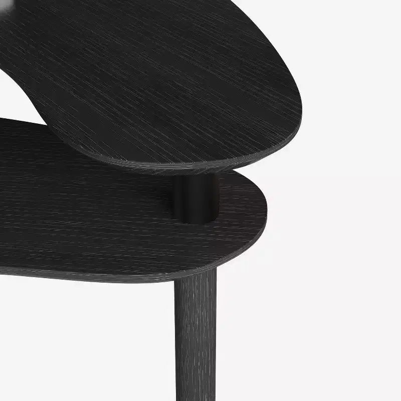Tavolino da caffè girevole a 360° con ripiano a 2 livelli in MDF