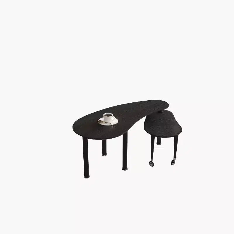 Tavolino da caffè girevole a 360° con ripiano a 2 livelli in MDF