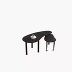 Tavolino da caffè girevole a 360° con ripiano a 2 livelli in MDF