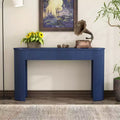 Fluted Console Table with Storage, Modern Wood Entryway Table with Drawers and Oval Top for Entryway and Living Room