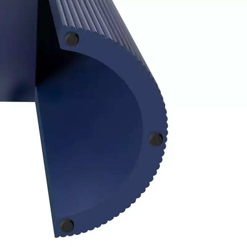 Consolle scanalata con contenitore, tavolo da ingresso moderno in legno con cassetti e piano ovale per ingresso e soggiorno