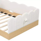 Letto a piattaforma singolo con cuscini