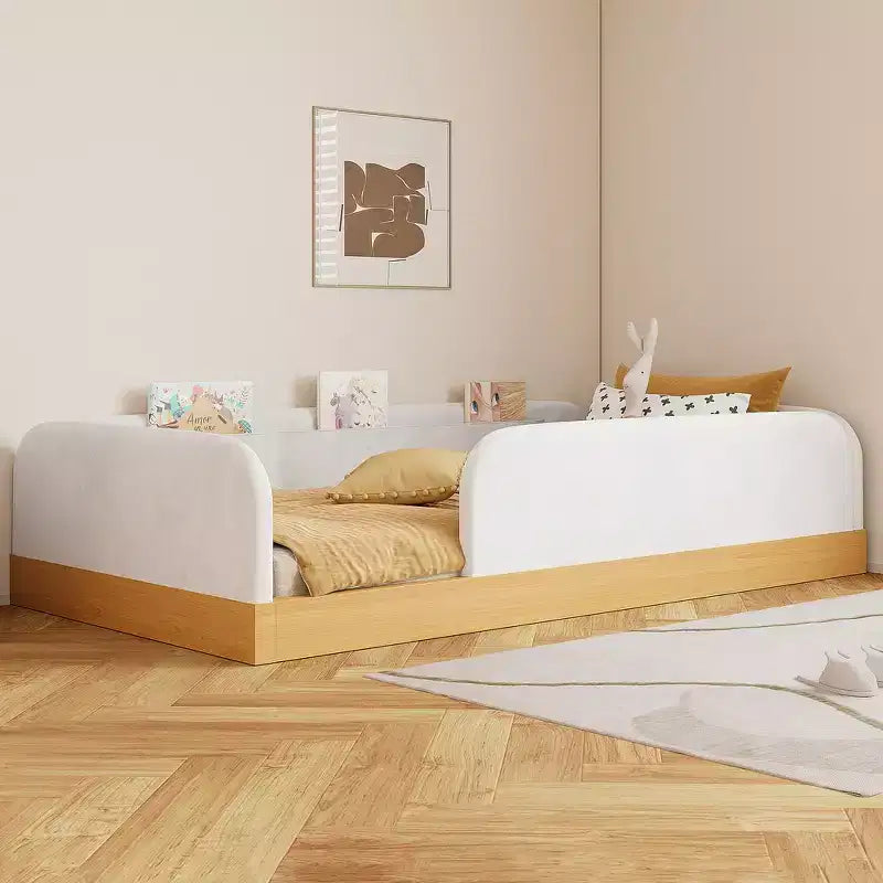 Letto a piattaforma singolo con cuscini