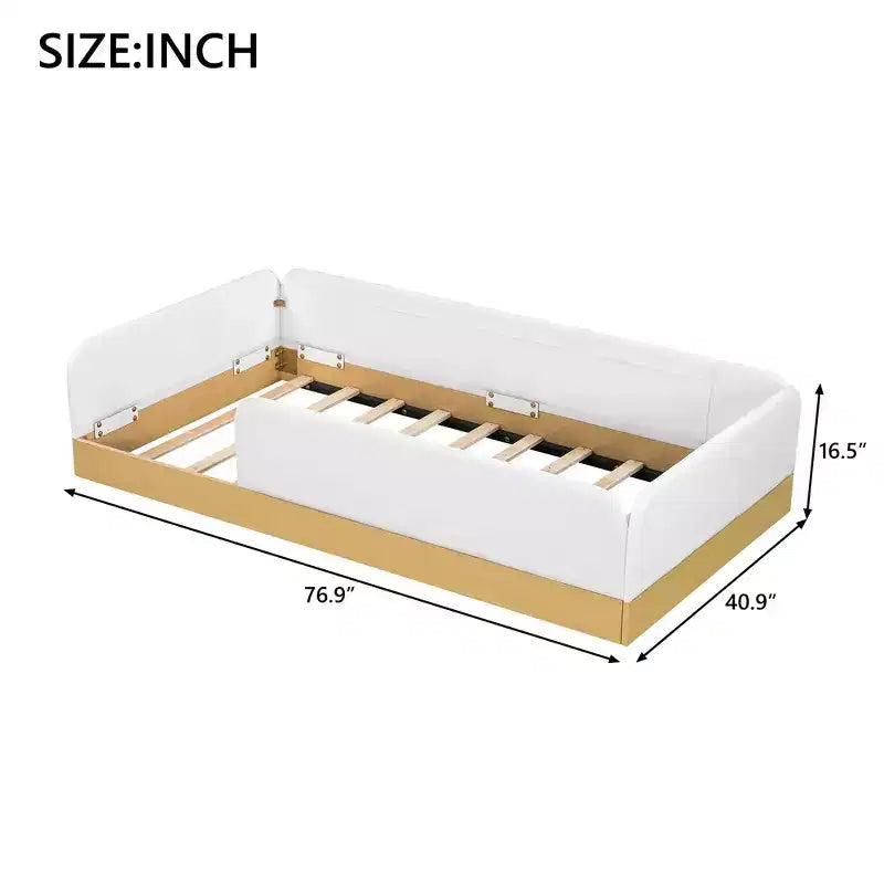 Letto a piattaforma singolo con cuscini