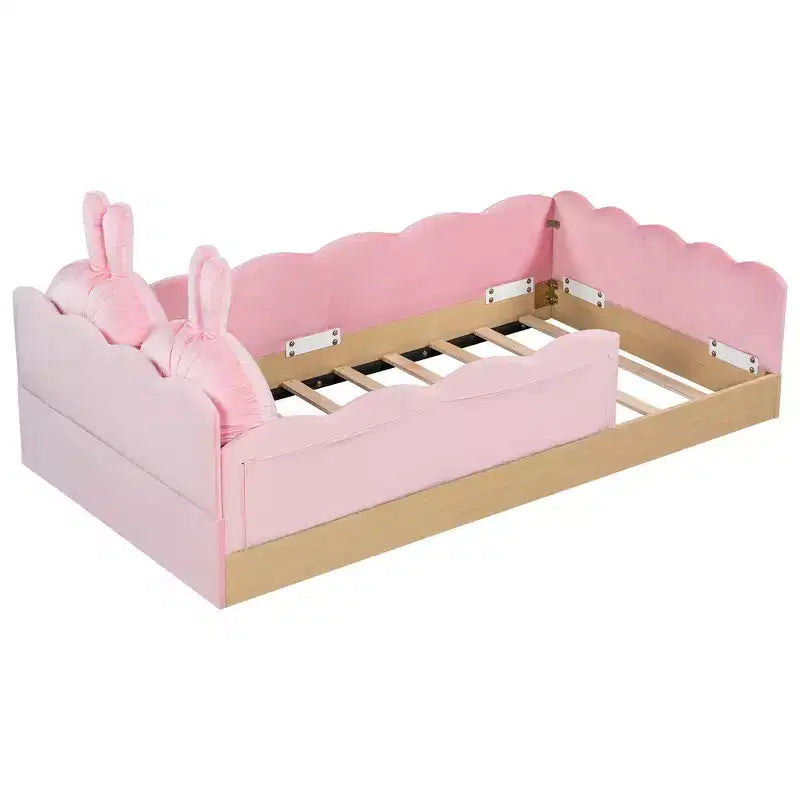 Letto a piattaforma singolo con cuscini