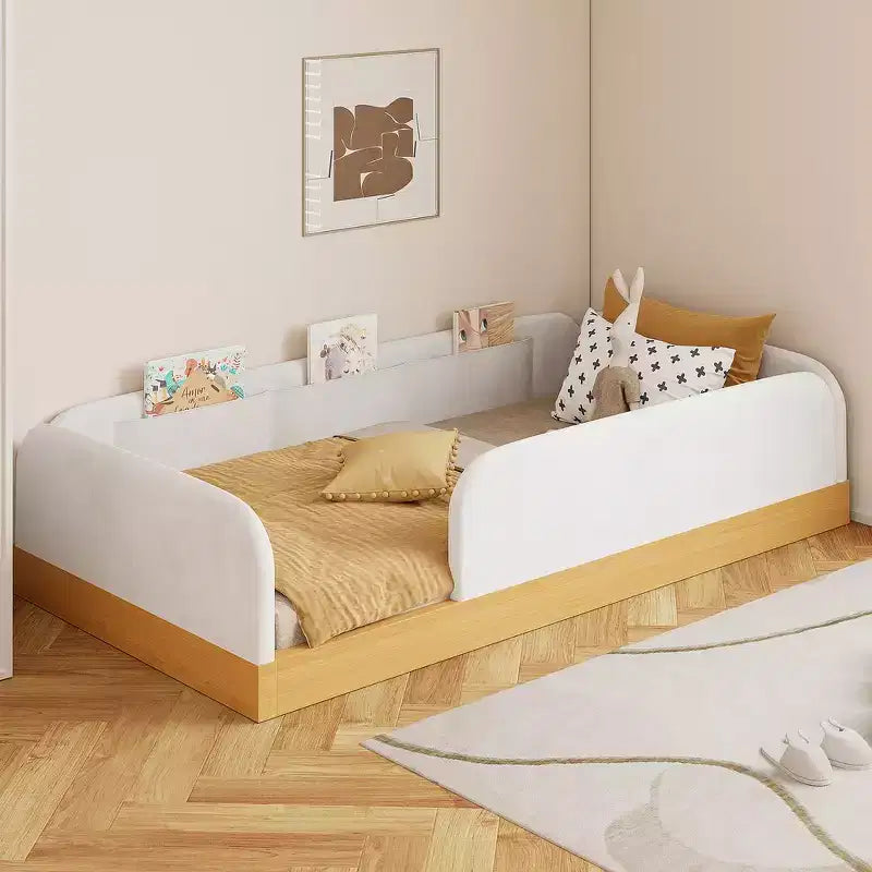 Letto a piattaforma singolo con cuscini